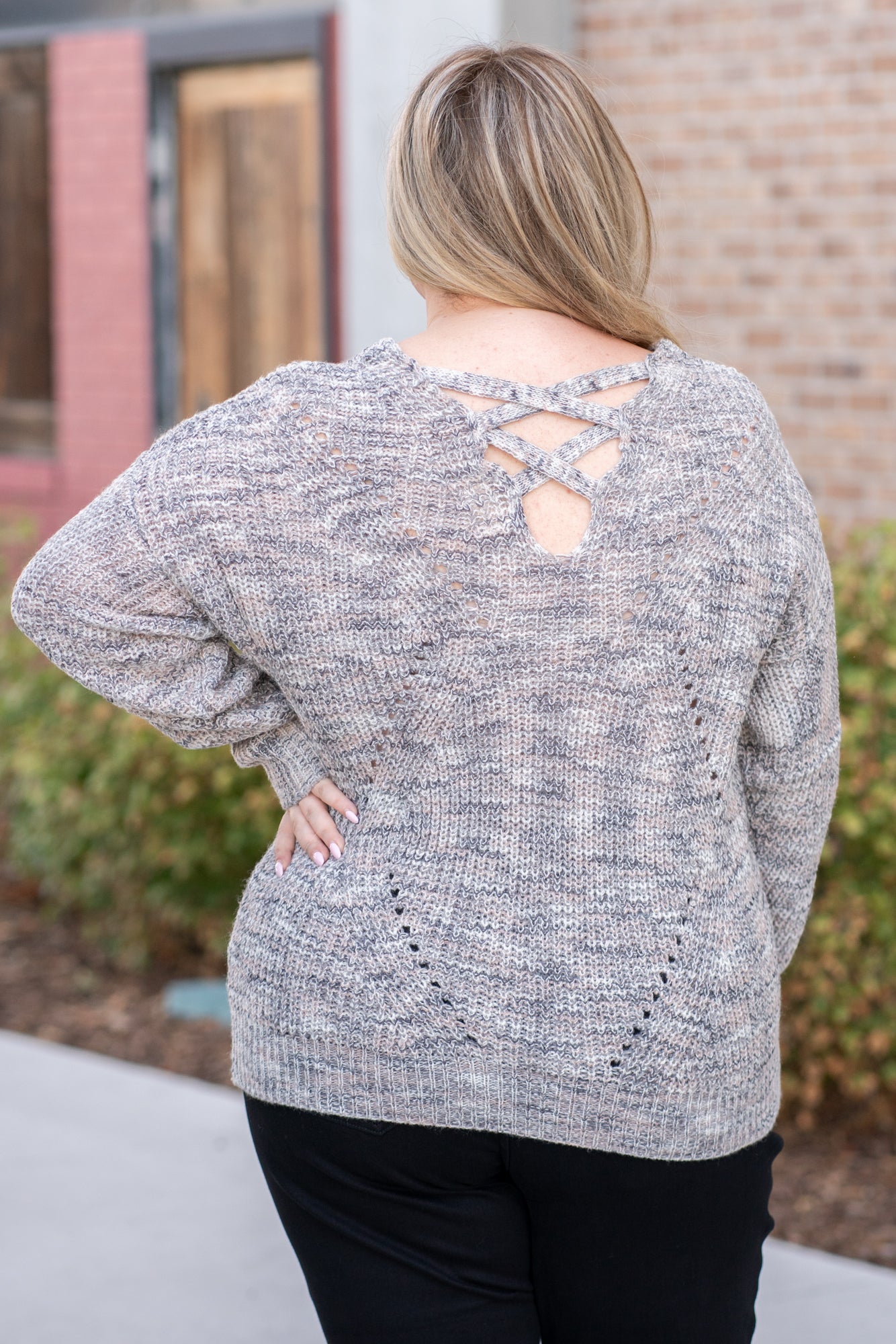 Knit Cross Back Sweater