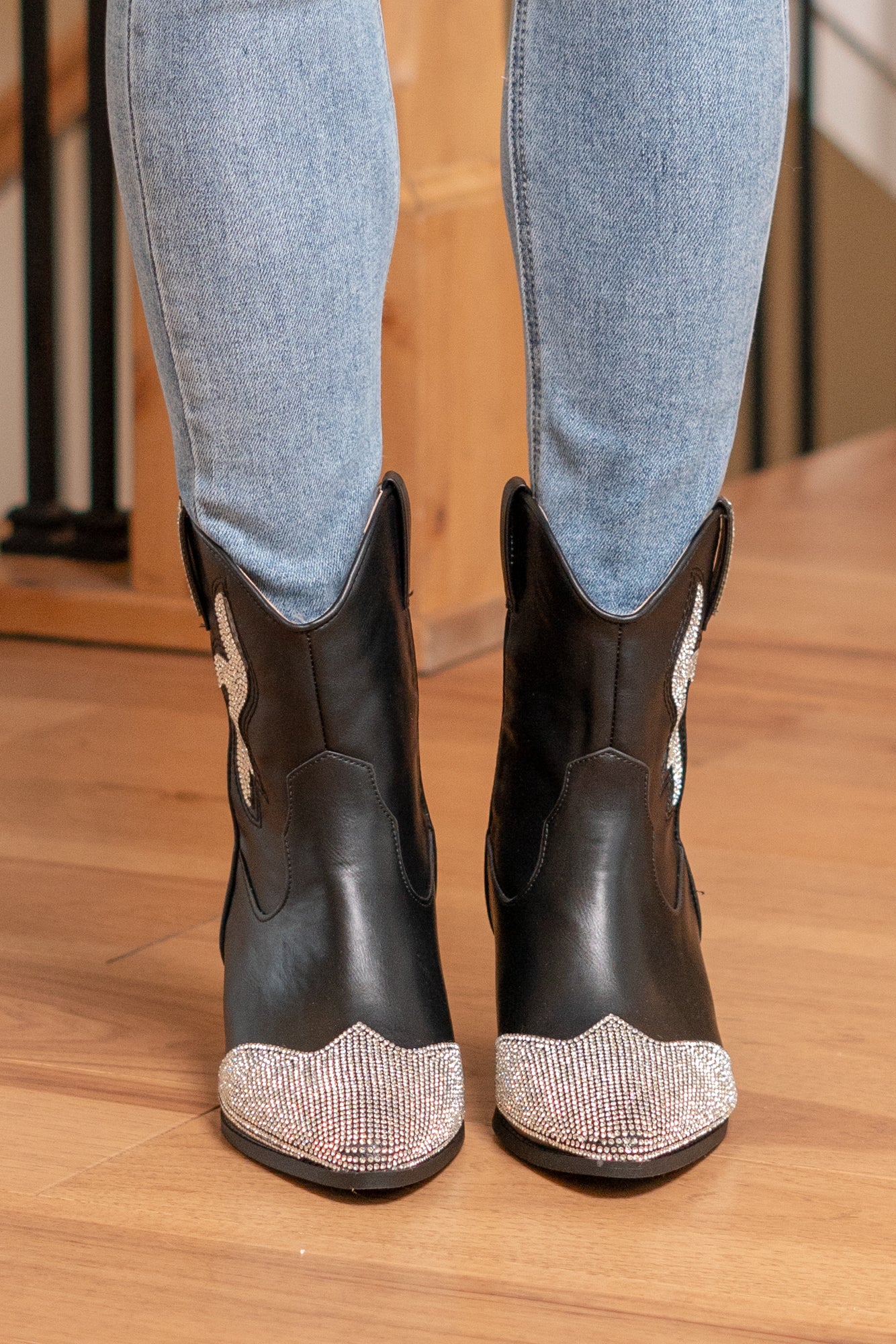 Qupid black studded booties best sale