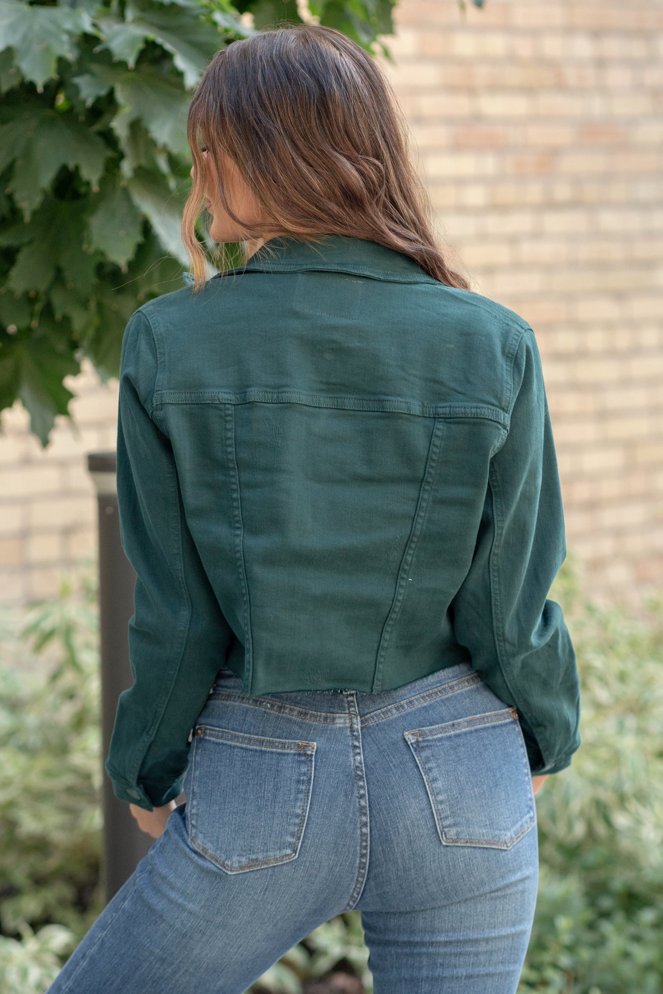 Blue jeans green outlet jacket