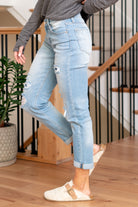 KanCan Jeans   Upgrade your casual wardrobe with the Evelyn Mid Rise Double Cuff Hem Slim Boyfriend jeans. These jeans feature a comfortable mid-rise and a relaxed slim boyfriend fit, striking the perfect balance between style and comfort. The double cuff hem adds a touch of flair, providing a modern and on-trend look.