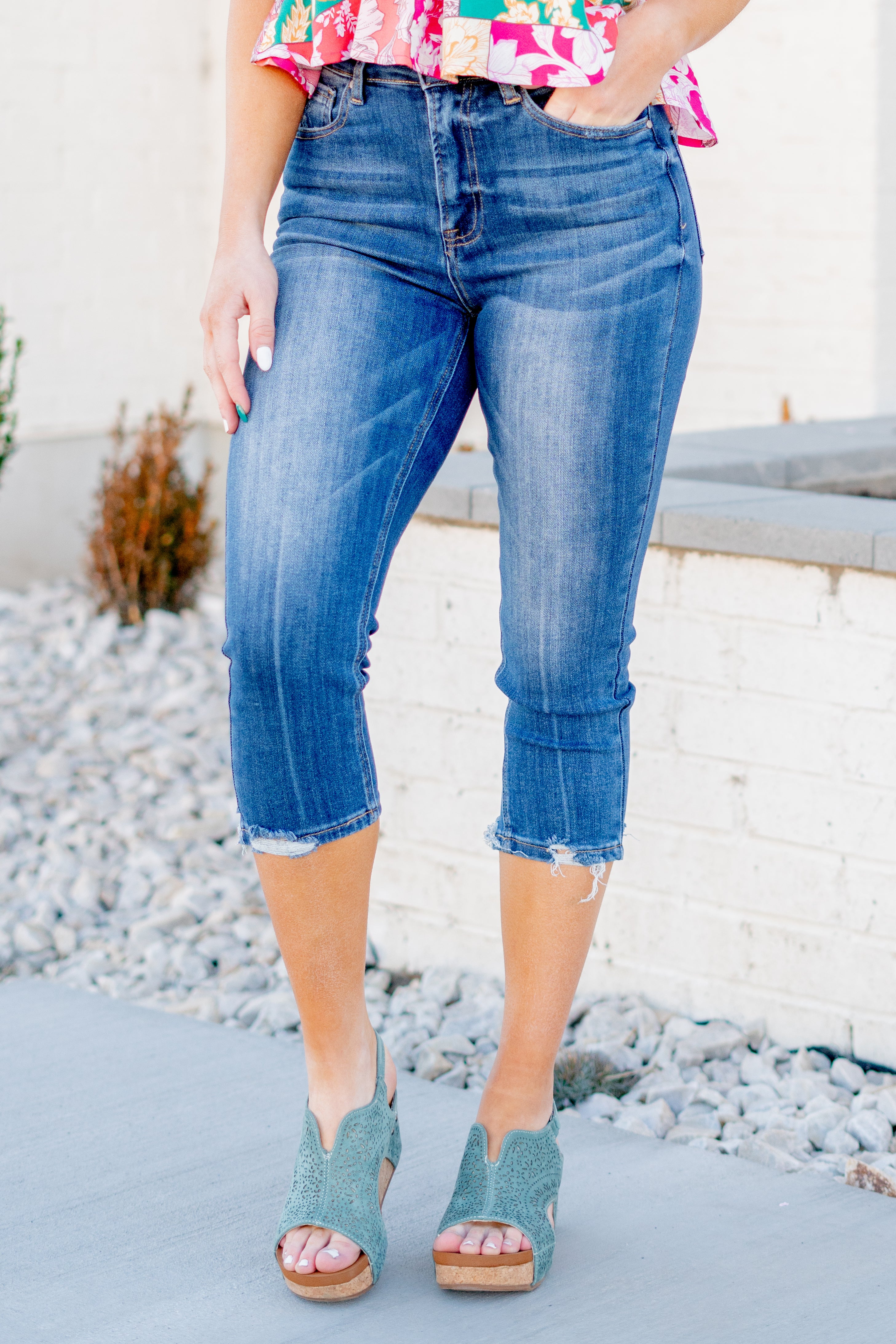 Risen Jeans Sweet Tea High Rise Capris American Blues