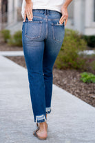 KanCan Jeans These 100% cotton mom jeans will become your go to! With no spandex, these jeans will mold to your body shape and feel amazing. Pair with heels or tennies, you cant go wrong with a high rise straight like these. Collection: Spring 2021 Color: Dark Blue Wash Cut: Straight Fit, 27" Inseam  Rise: High-Rise, 11" Front Rise 100% Cotton Fly: Zipper  Style #: KC7178D Contact us for any additional measurements or sizing.  