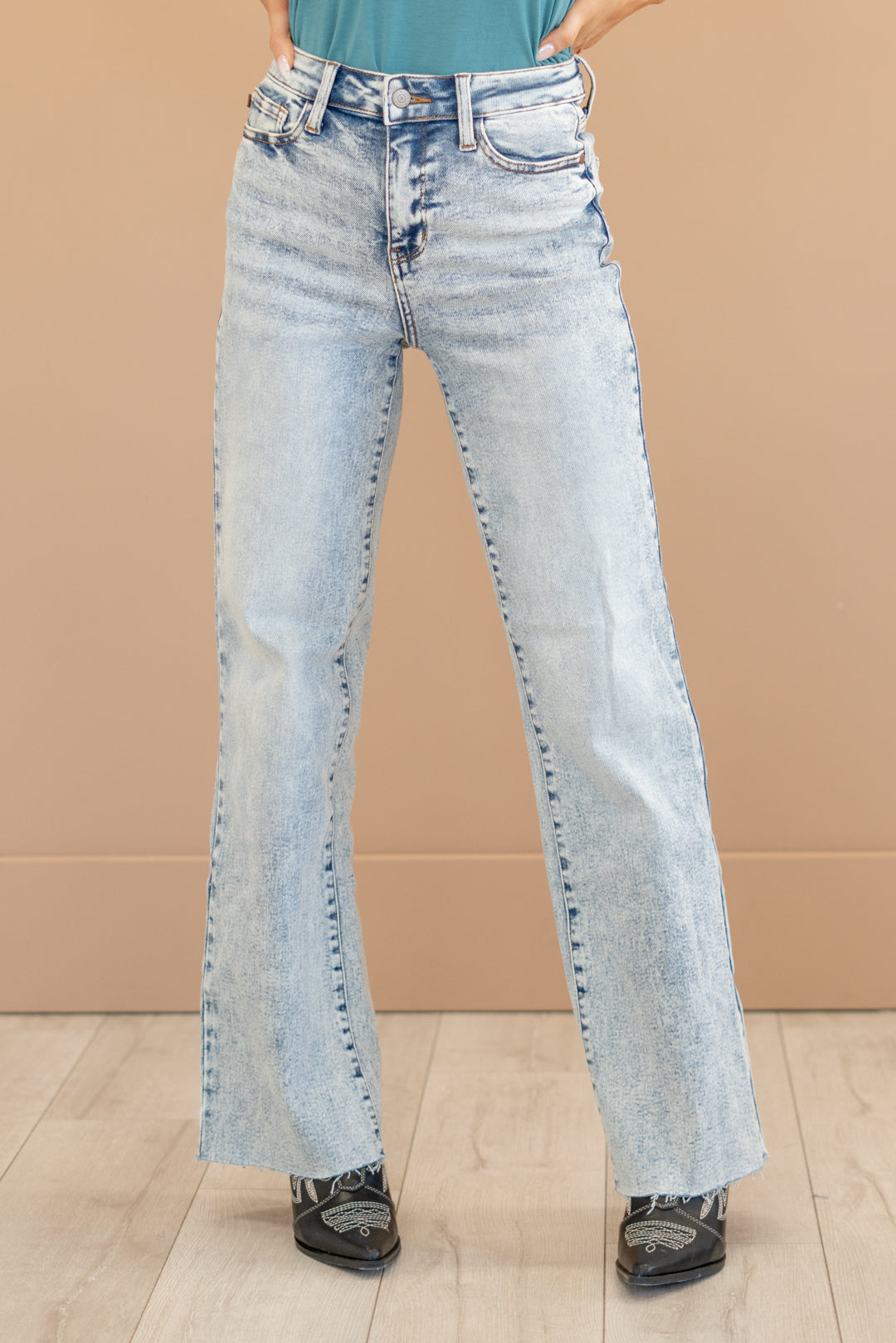 Judy Blue Jeans Brink High Rise Wide Leg Acid Blue Wash – American