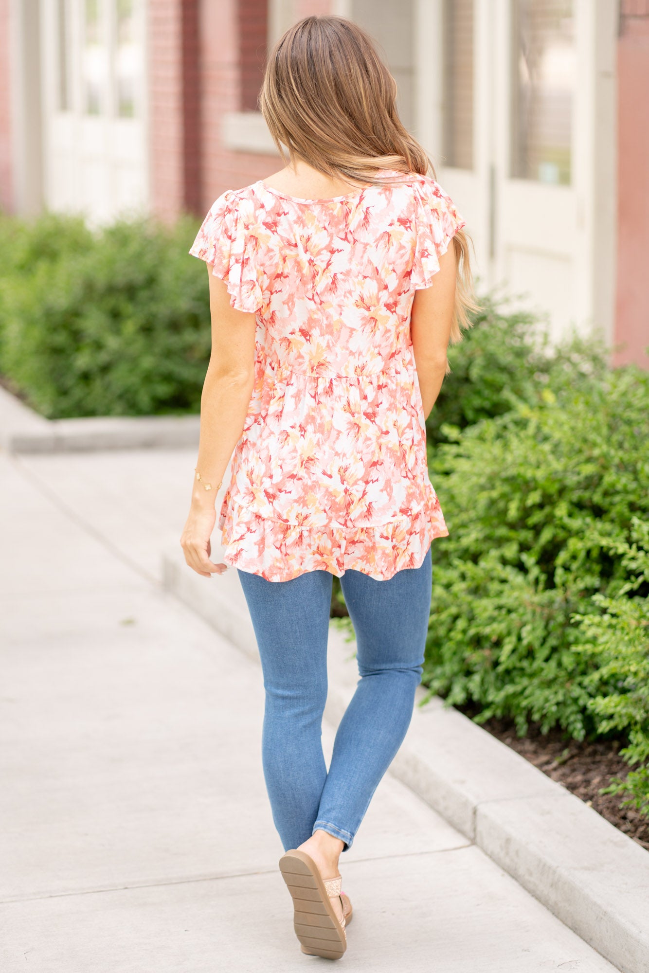 Floral Ruffled Baby Doll Top Regular & Plus Sizes