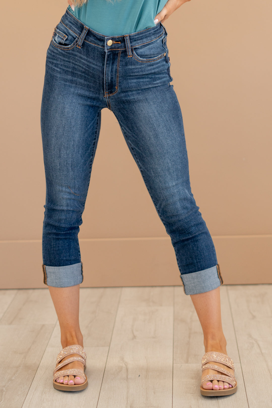 Judy Blue Meant To Be Mid Rise Dark Wash Relaxed Fit Jeans (Multiple  Inseams)