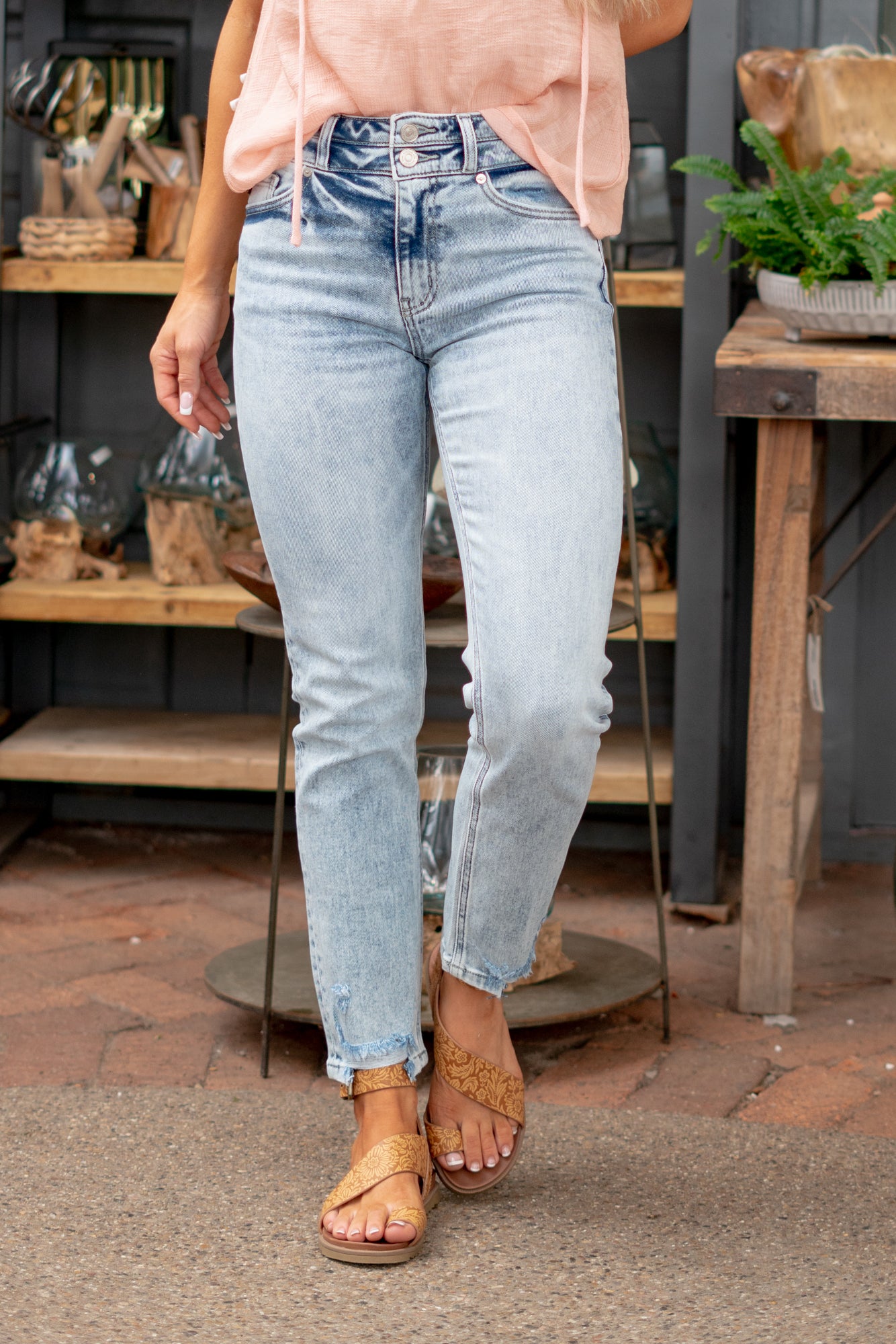 Slim Straight Ultra High Jeans - Denim blue - Ladies