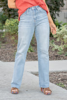 Vervet Flying Monkey Jeans  These jeans feature a high waist with a wide leg and is fitted throughout the hips. In the Come to Pass dark blue wash these jeans feature a cut hem with washing and fading.   Color: Medium Blue Wash  Cut: Ankle Wide Leg, 32* Rise: High Rise, 11" Front Rise* Leg Opening: 20"*  Material: Cotton Blend Machine Wash Separately In Cold Water Stitching: Classic Fly: Zipper Style #: V3132