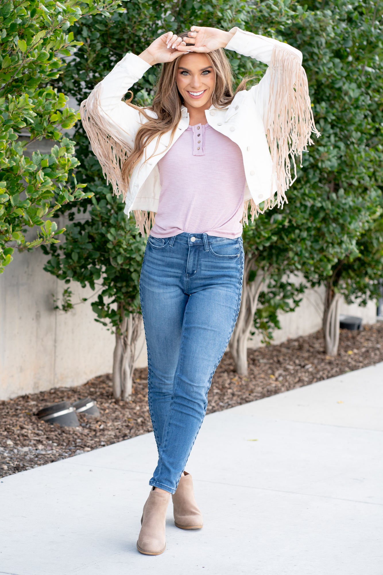 White blue jean top jacket