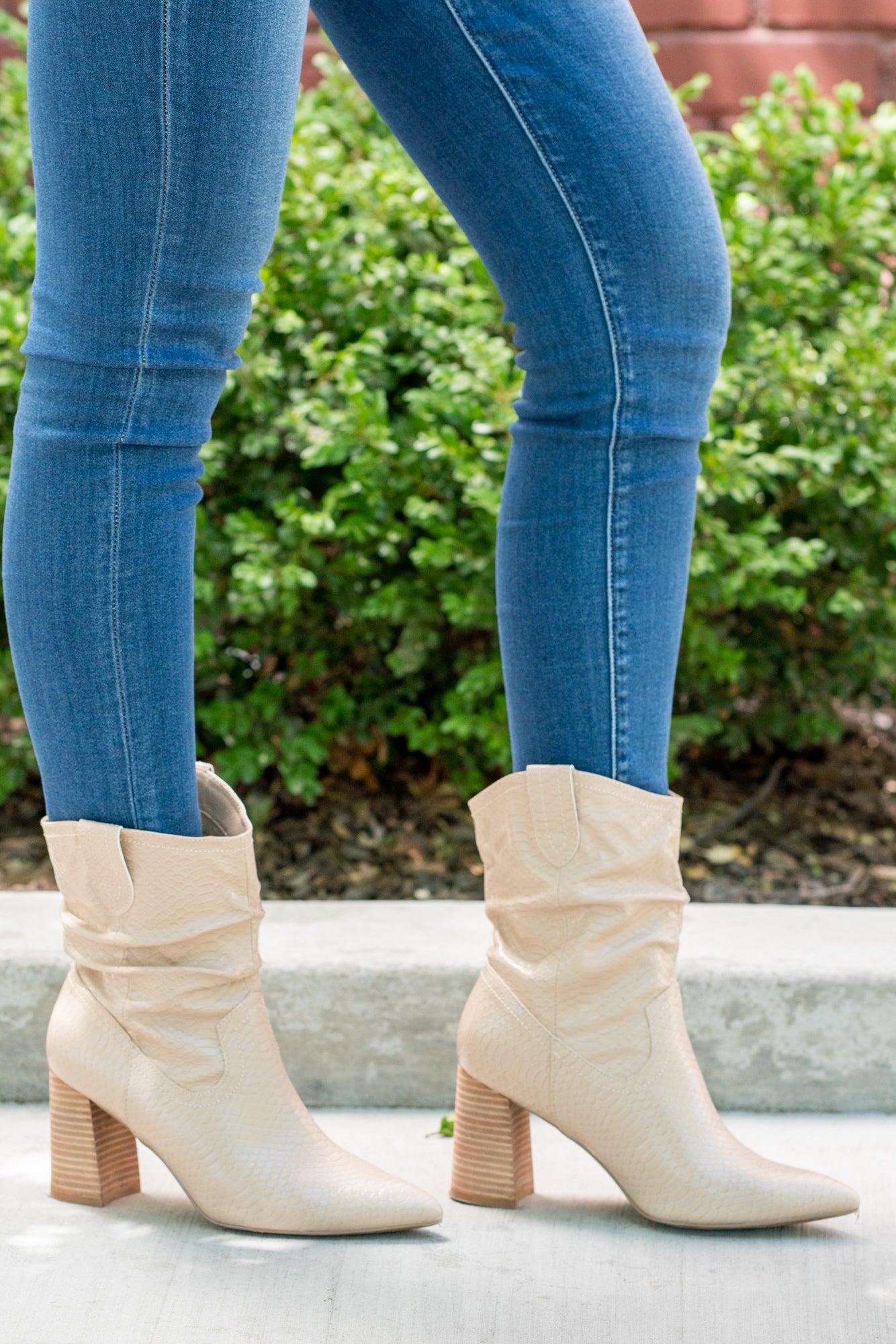 Beige on sale slouch boots