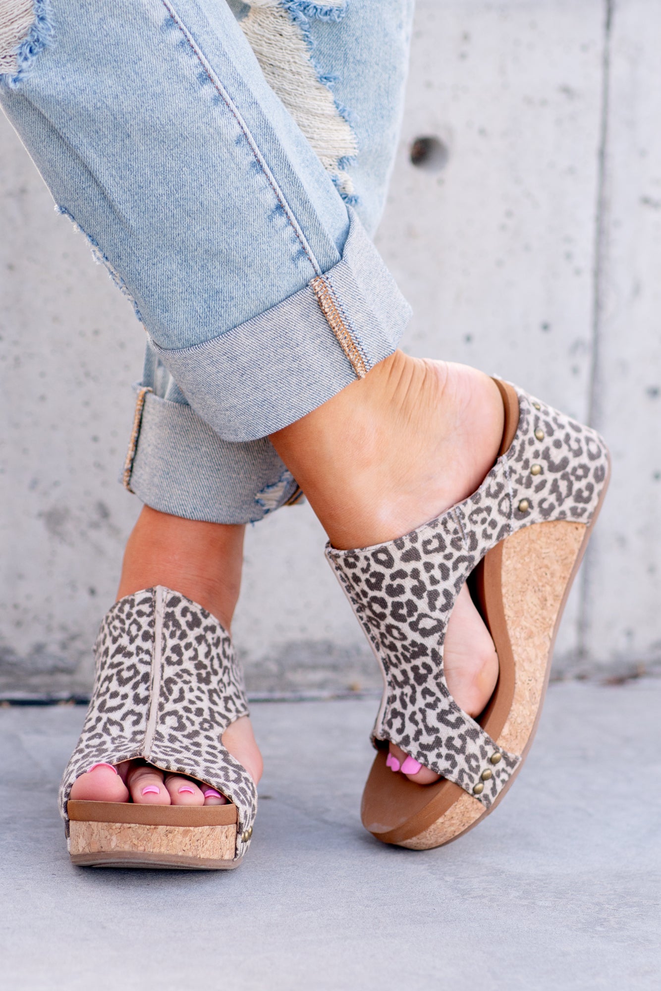 UGG® Women's Eugenia Leopard-Print Wedge Sandals - Macy's