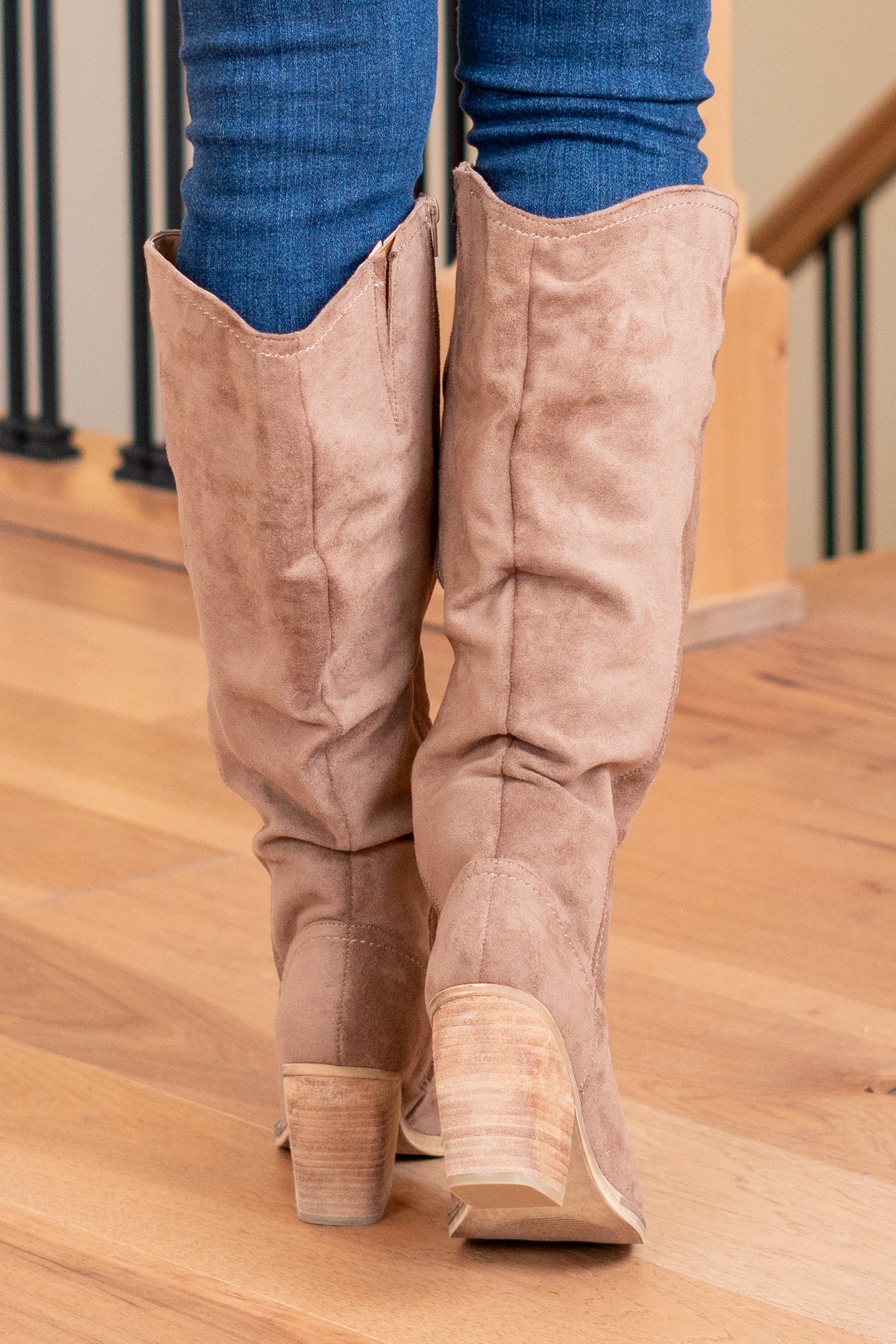 Taupe tall boots clearance