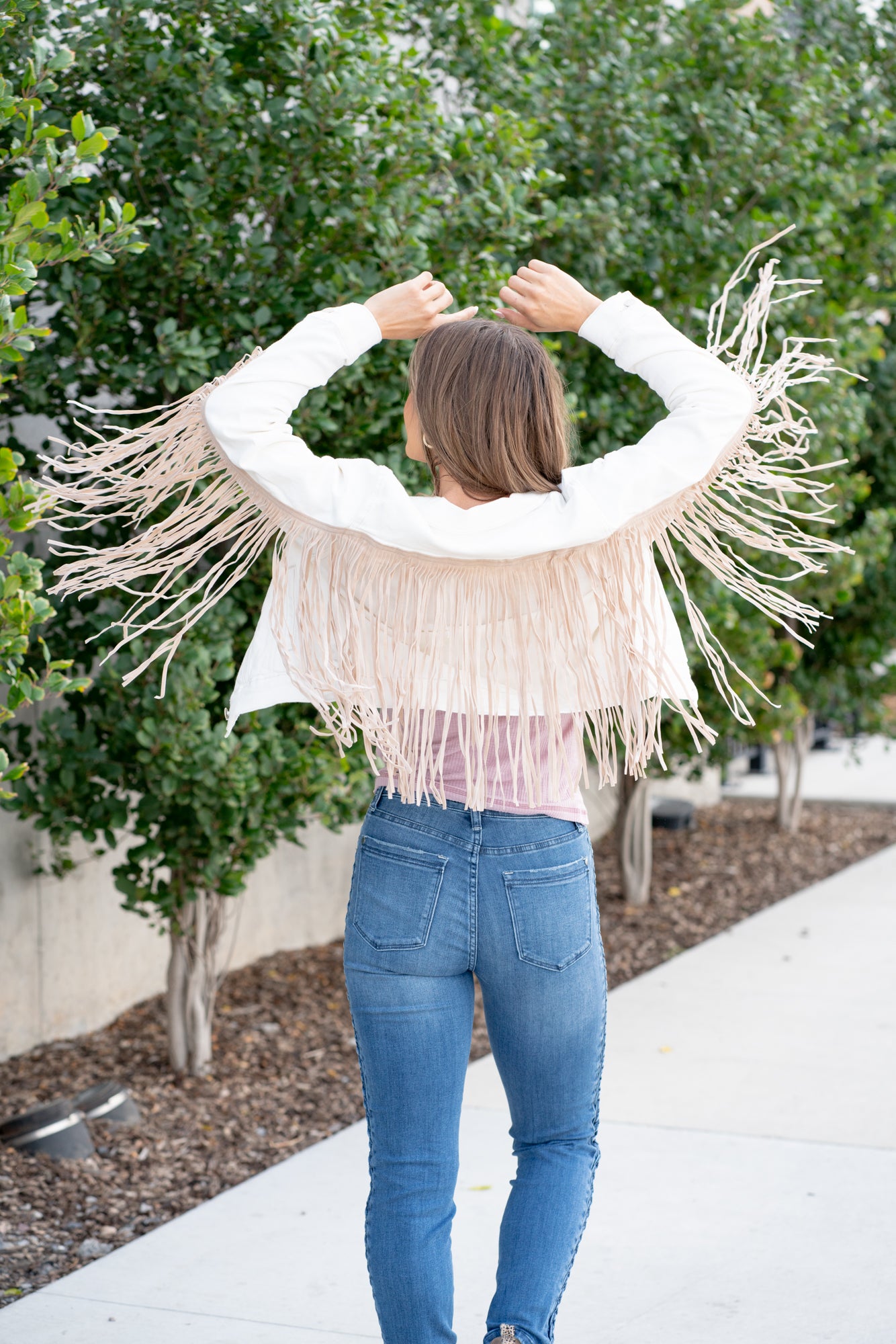 Fringe hotsell jacket denim