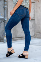 Judy Blue  These pull-on jeggings are stretchy with an elastic band waist. Carefully designed by Judy Blue to pull on and go. With a dark wash in blue, these will be your new night-out jeans. Color: Dark Blue Wash Cut: Pull-On Skinny, 28" Inseam* Rise: High-Rise, 10.75" Front Rise* Material: 52.2%Cotton / 21.5% Rayon / 23.4% Poly / 2.9%Lycra Stitching: Classic  Fly: Pull-On  Style #: JB88539 | 88539