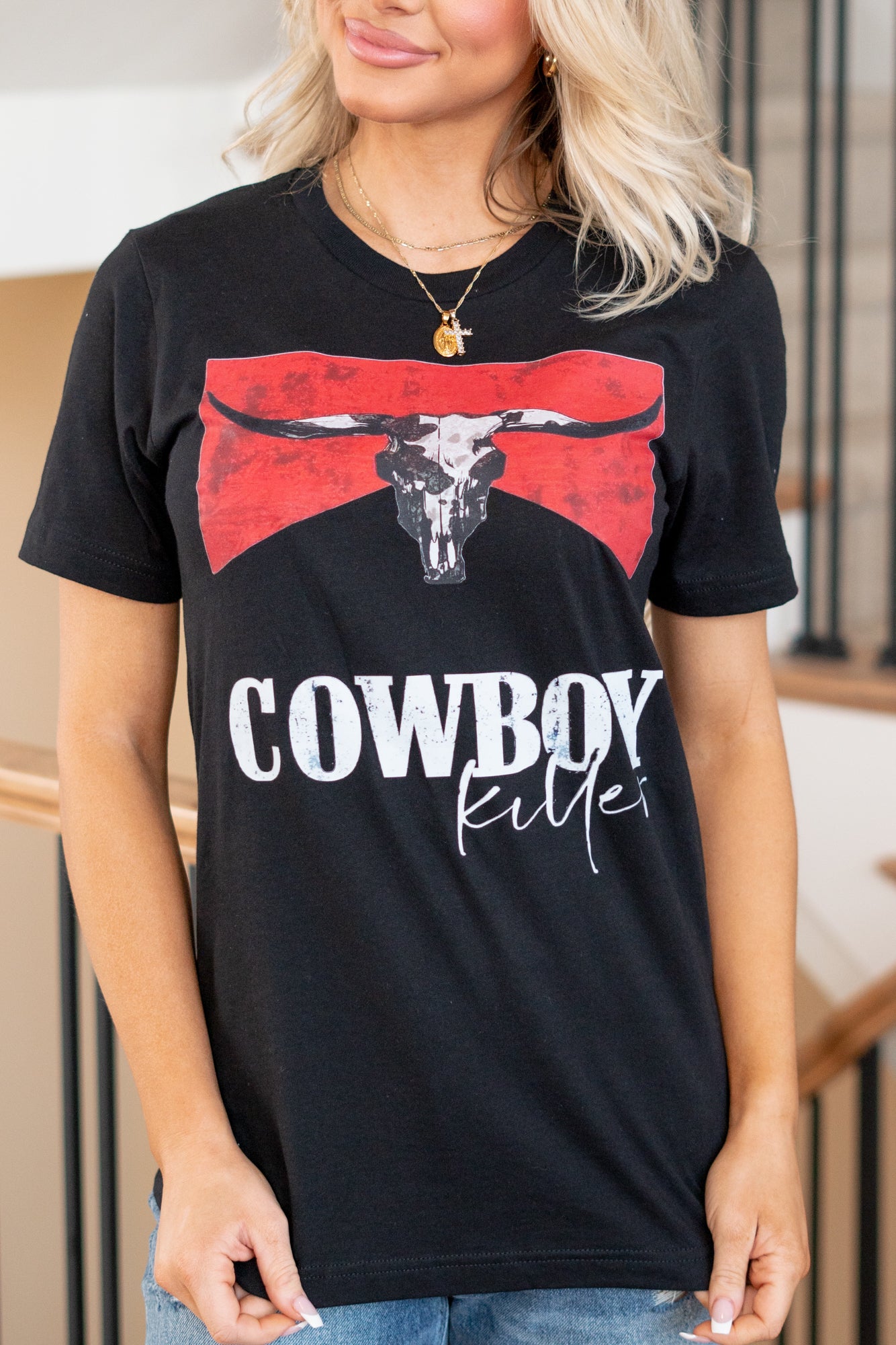 Cowboy Take Me Away T-Shirt Cowgirl Cow Skull Western