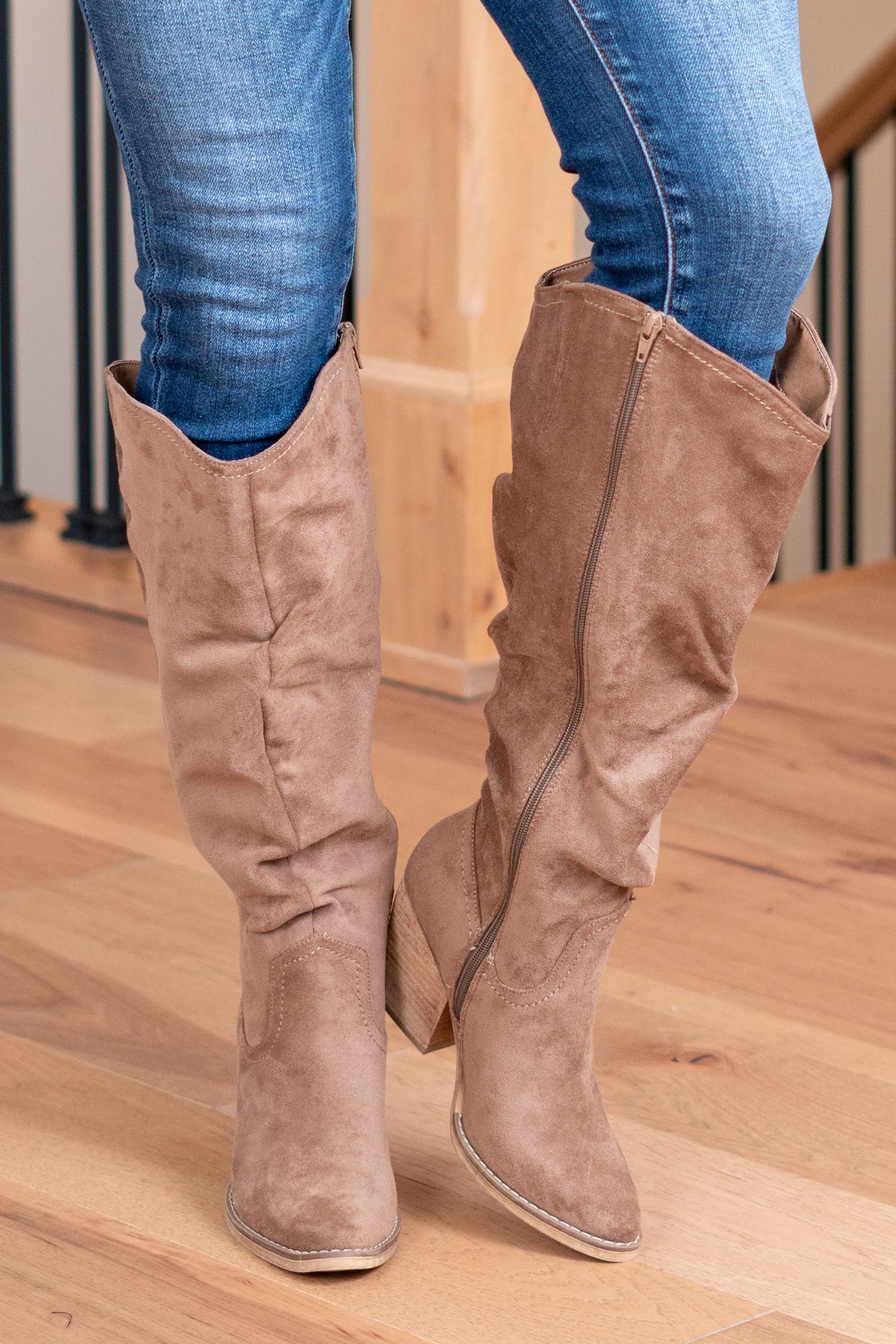 High boots outlet taupe