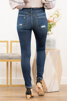 VERVET by Flying Monkey Jeans Collection: Spring 2021 Skinny, 27" Inseam Heavy Distressed Legs Rise: High Rise, 10" Front Rise 93% COTTON, 5% T400, 2% SPADNEX Machine Wash Separately In Cold Water Stitching: Classic Fly: Zipper Style #: VT1178 Contact us for any additional measurements or sizing.  Haley wears a size small top, a 1 in jeans and a small in tops. She is wearing a size 25/1 in these jeans.