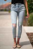 Kan Can Jeans  Collection: Summer 2020 Color: Acid Wash Cut: Ankle Skinny, 26" Inseam  Rise: High Rise, 10.5" Front Rise Stitching: Classic Fly: Zipper Style #: KC8594L Contact us for any additional measurements or sizing