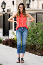 KanCan Jeans These crop jeans will become your go-to! With little spandex, these jeans will mold your body shape and feel amazing. Pair with sandals or tennies, you cant go wrong with a high-rise straight like these. Collection: Spring 2021 Color: Medium Blue Wash Cut: Straight Fit, 26" Inseam  Rise: High-Rise, 10.5" Front Rise 99% COTTON/ 1% SPANDEX Fly: Zipper Style #: KC8638M Contact us for any additional measurements or sizing.  