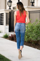 KanCan Jeans These crop jeans will become your go-to! With little spandex, these jeans will mold your body shape and feel amazing. Pair with sandals or tennies, you cant go wrong with a high-rise straight like these. Collection: Spring 2021 Color: Medium Blue Wash Cut: Straight Fit, 26" Inseam  Rise: High-Rise, 10.5" Front Rise 99% COTTON/ 1% SPANDEX Fly: Zipper Style #: KC8638M Contact us for any additional measurements or sizing.  