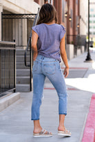 KanCan Jeans  These mid-rise boyfriend jeans hit at exactly the right spot on your waist and with 100% cotton and no spandex, they will mold to you fit as you wear.  Color: Light Blue Wash Cut: Cuffed Boyfriend, 27" Inseam Rise: Mid-Rise, 9.5" Front Rise 100% Cotton Stitching: Classic Fly: Zipper Style #: KC8647L Contact us for any additional measurements or sizing.