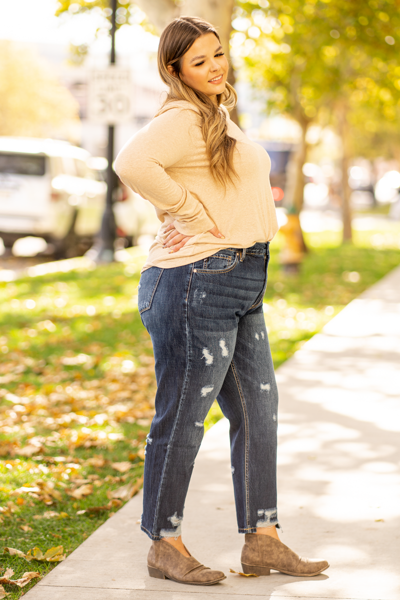 KanCan Jeans | Plus Size Karen Rise Hem Straight KC8642D-PL – American