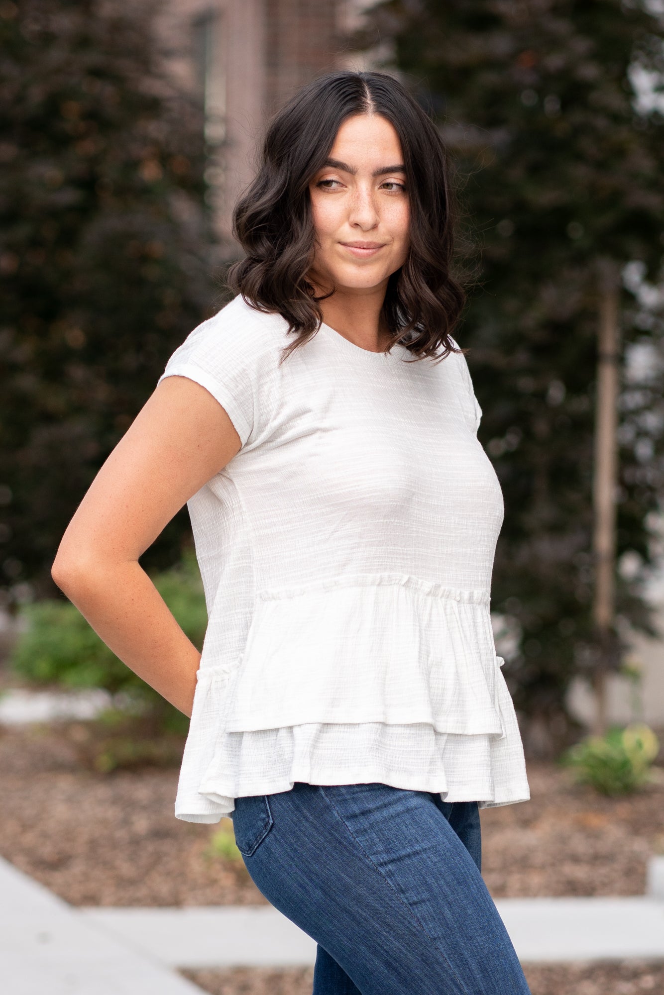 Oversized clearance peplum shirt