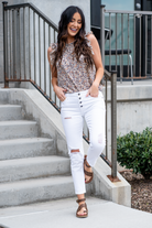 KanCan Jeans  These mom jeans will become your go-to! Pair these girlfriend mom fit with sandals and a tee for an easy summer look.  Color: White Cut: Straight Fit, 27" Inseam  Rise: Mid-Rise, 8.5" Front Rise 100% COTTON Fly: Exposed Button Fly Style #: KC5118WT  Contact us for any additional measurements or sizing.  