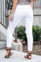 KanCan Jeans  These mom jeans will become your go-to! Pair these girlfriend mom fit with sandals and a tee for an easy summer look.  Color: White Cut: Straight Fit, 27" Inseam  Rise: Mid-Rise, 8.5" Front Rise 100% COTTON Fly: Exposed Button Fly Style #: KC5118WT  Contact us for any additional measurements or sizing.  