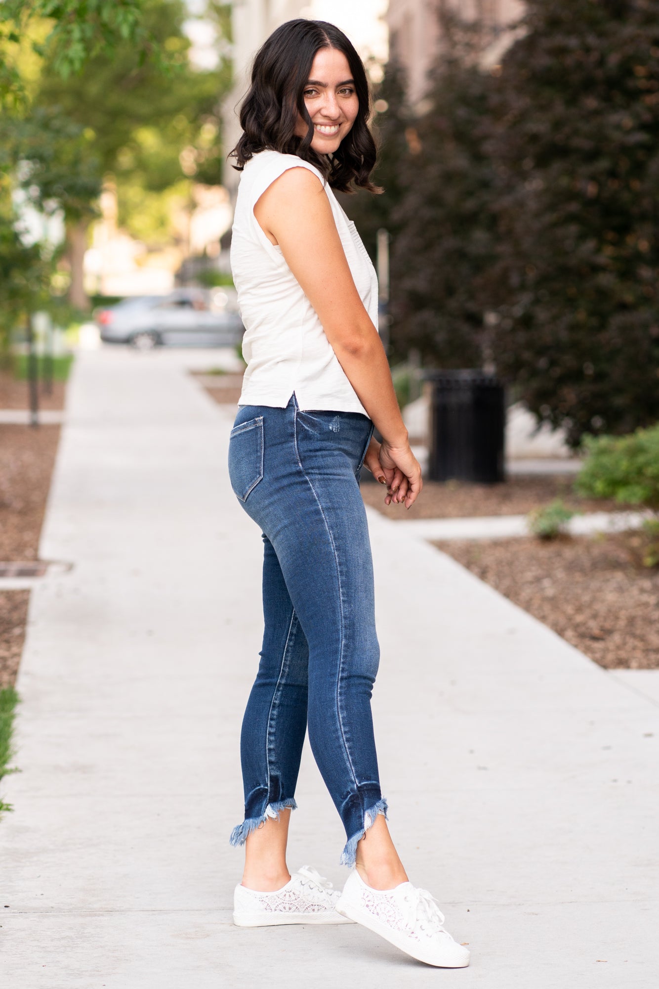 KanCan Jeans  Skinny jeans still hit the spot. These high-rise jeans hit at exactly the right spot on your waist and with some spandex, these will stretch as you wear and get super comfy!   KanCan Stretch Level: Comfort Stretch   Color: Dark Blue Cut: Ankle Skinny, 26.5" Inseam Rise: High-Rise, 9.5" Front Rise COTTON 94% POLYESTER 4% SPANDEX 2% Style #: KC7119D Contact us for any additional measurements or sizing.