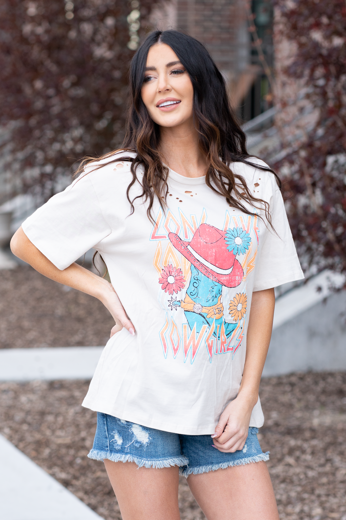 Buy Long Live Cowboys Blue Tie Dye Girls Western Graphic Tee