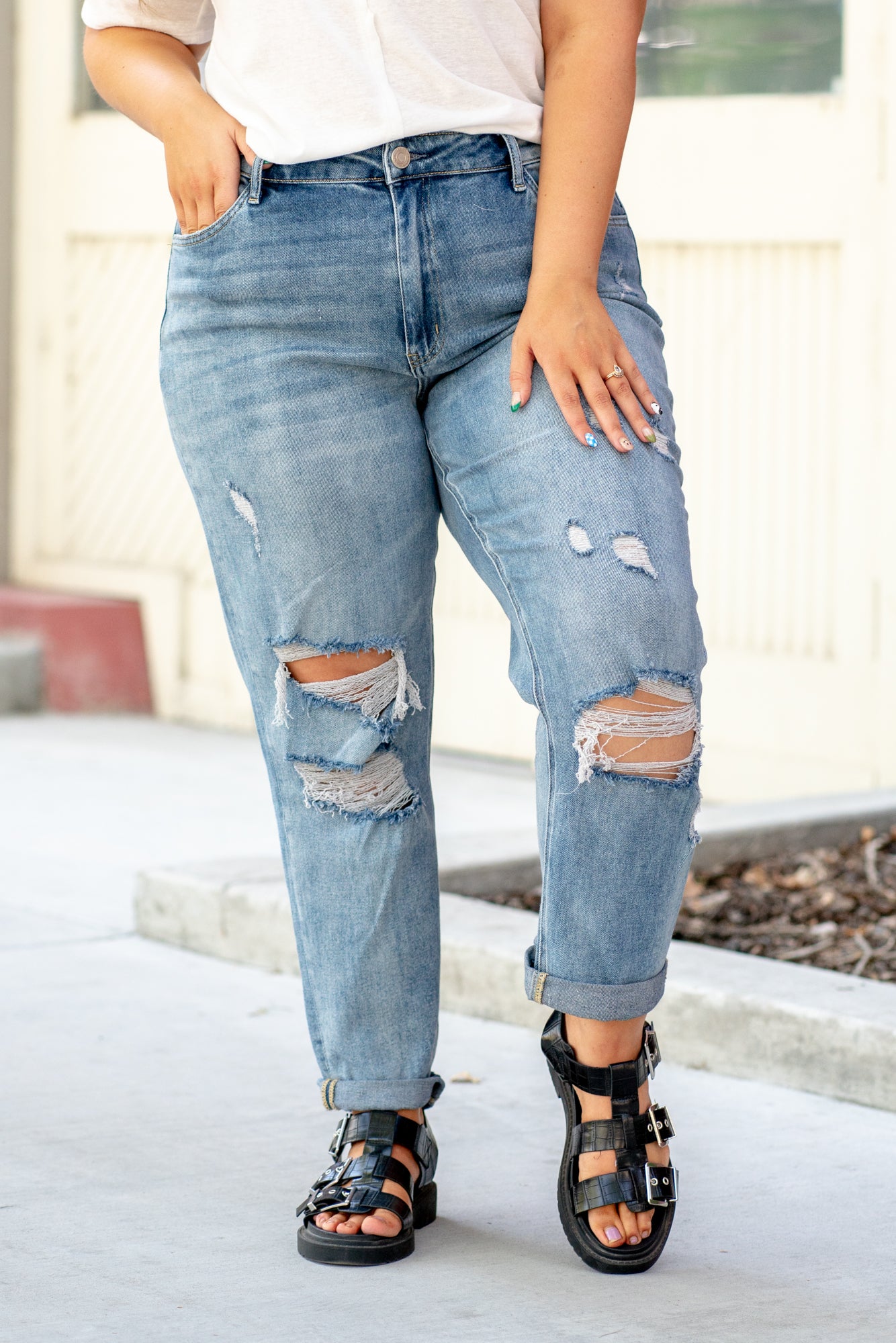 Boyfriend jeans gorditas hot sale