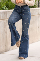 Judy Blue Color: Dark Wash Cut: Flare Bell Bottoms, 34" Inseam* Rise: High Rise, 10" Front Rise*  92% COTTON,7% POLYESTER,1% SPANDEX Machine Wash Separately In Cold Water Stitching: Classic Fly: Zipper Style #: JB88376-PL , 88376 Contact us for any additional measurements or sizing.  *Measured on the smallest size, measurements may vary by size.