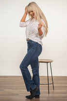 Judy Blue  Over your skinny jeans? The slim boot cuts will be your go to fit!  With a high-waist, they hit you at the right spot to tuck you in. Pair with some booties and a long sleeve henley for a cute and comfy look.   Color: Dark Wash Cut: Boot Cut, 32" Inseam* Rise: High-Rise. 10.5" Front Rise* Material: 92% COTTON,7% POLYESTER, 1% SPANDEX Machine Wash Separately In Cold Water Stitching: Classic 