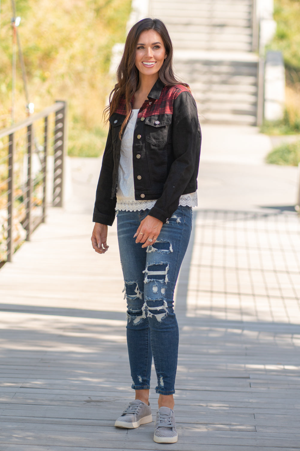 Cute black clearance denim jacket