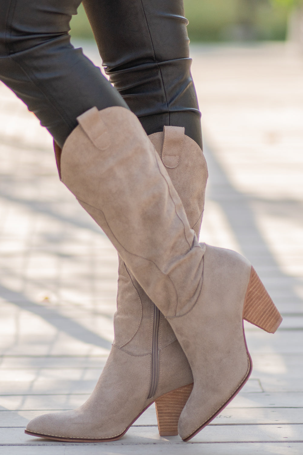 Taupe color outlet boots