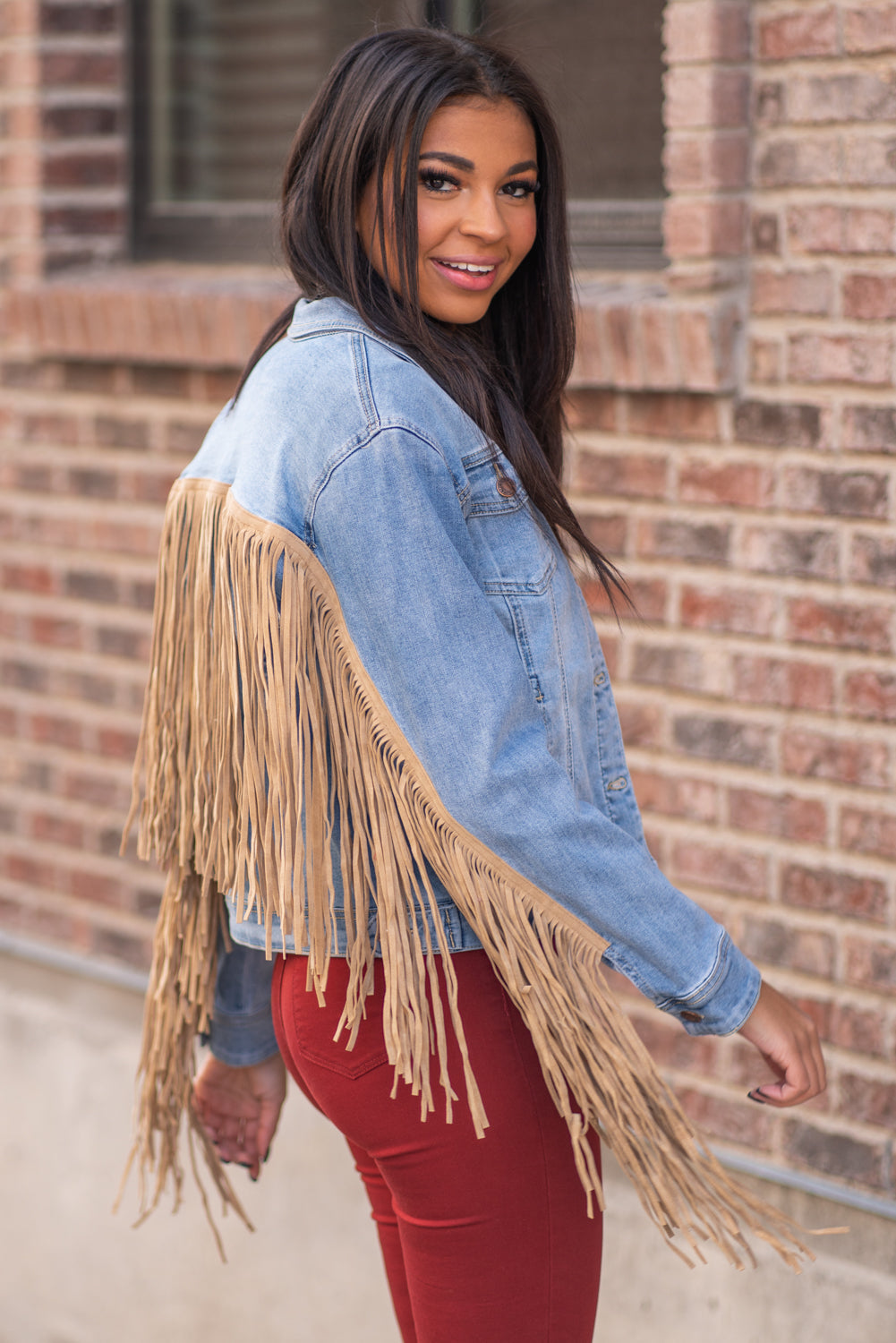 Fringe jean jacket hotsell