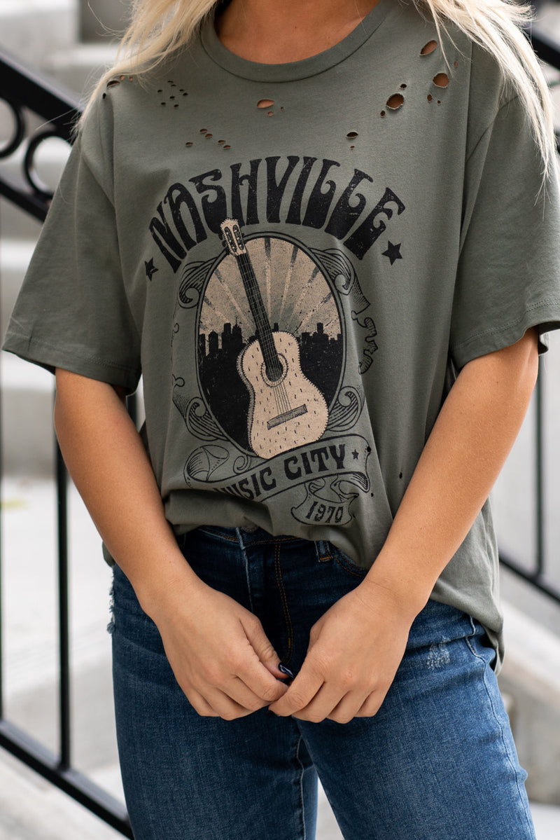 Nashville | F525-1672 T American Zutter Blues Graphic City – Music Shirt